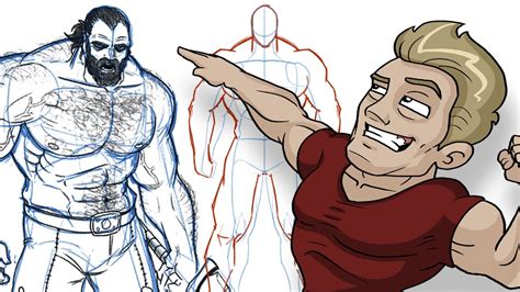 how to draw buff people|How to Draw BIG BADASS DUDES